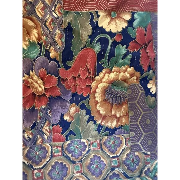 Sheridan Australia Drapes Curtains Set Of 4, Patchwork Blue Red Lined Rare50x84” - Picture 14 of 16